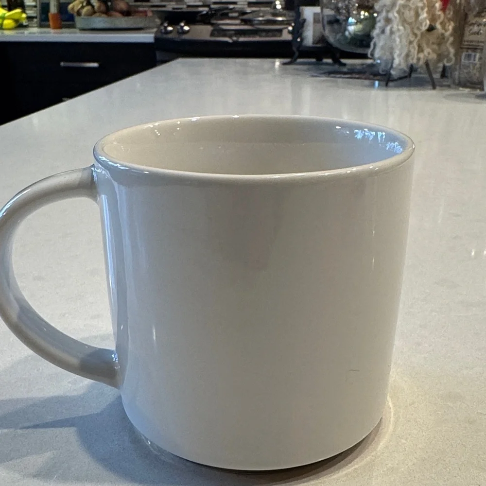 Williams Sonoma White Mug with H Gold Letter monogrammed
